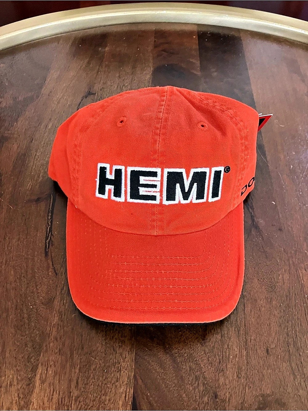 Dodge Hemi Embroidered Logo Baseball Cap Orange & Black New